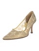 Manolo Blahnik Mesh Lace Pattern Pumps
