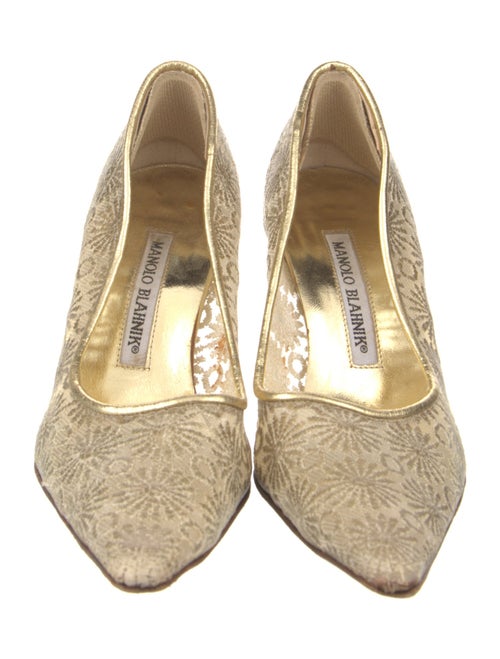 Manolo Blahnik Mesh Lace Pattern Pumps