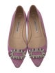 Manolo Blahnik Suede Crystal Embellishments Flats