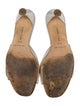 Manolo Blahnik Satin Crystal Embellishments Slides