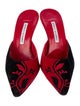 Manolo Blahnik Suede Patterned Mules