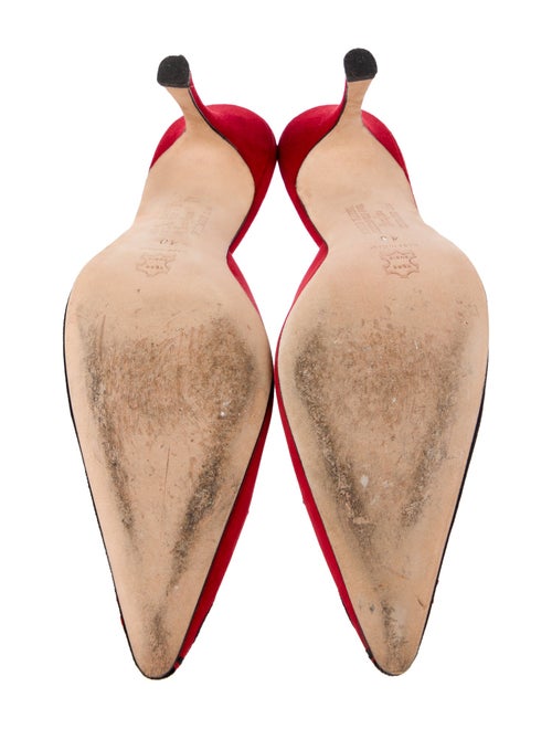 Manolo Blahnik Suede Patterned Mules