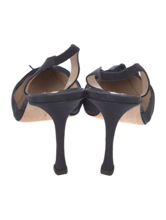 Manolo Blahnik Satin Slingback Pumps