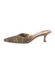 Manolo Blahnik Lace Pattern Beaded Accents Mules