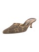 Manolo Blahnik Lace Pattern Beaded Accents Mules