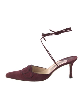 Manolo Blahnik Suede D'Orsay Pumps