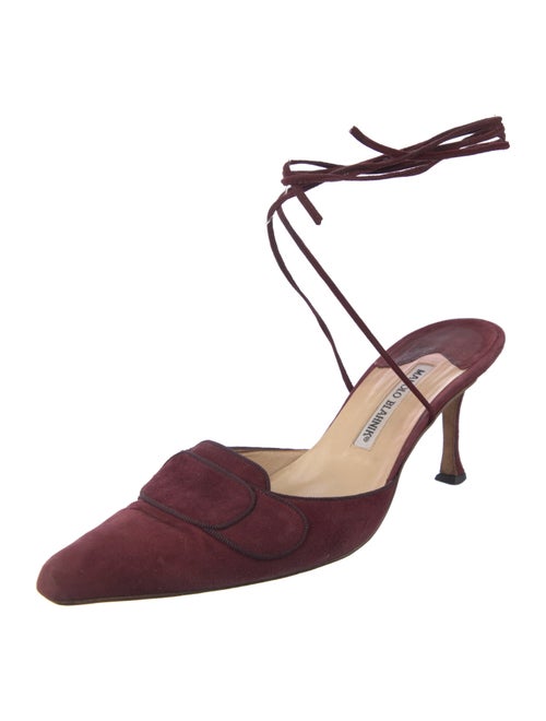 Manolo Blahnik Suede D'Orsay Pumps