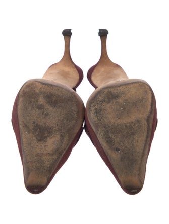Manolo Blahnik Suede D'Orsay Pumps