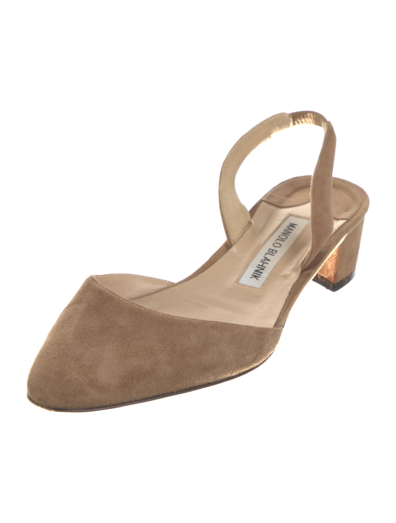Manolo Blahnik Suede Slingback Pumps