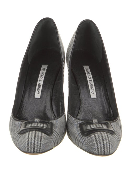 Manolo Blahnik Wool Printed Pumps