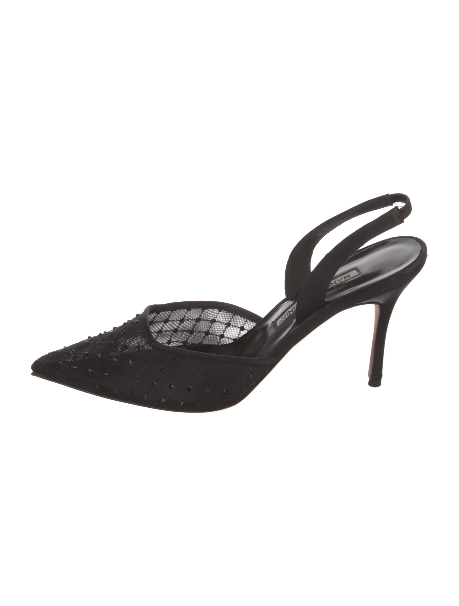 Manolo Blahnik Mesh Mesh Accents Slingback Pumps