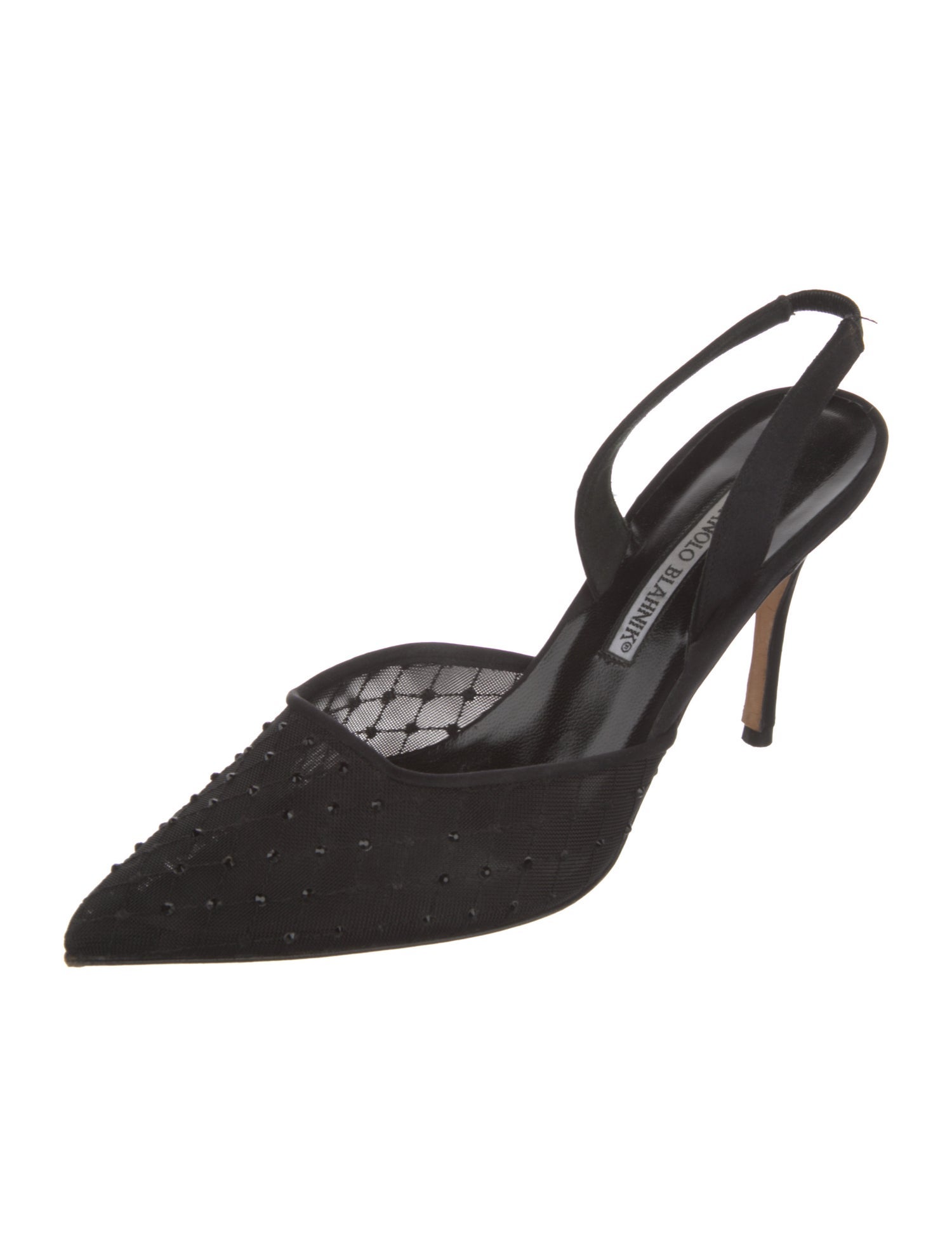 Manolo Blahnik Mesh Mesh Accents Slingback Pumps