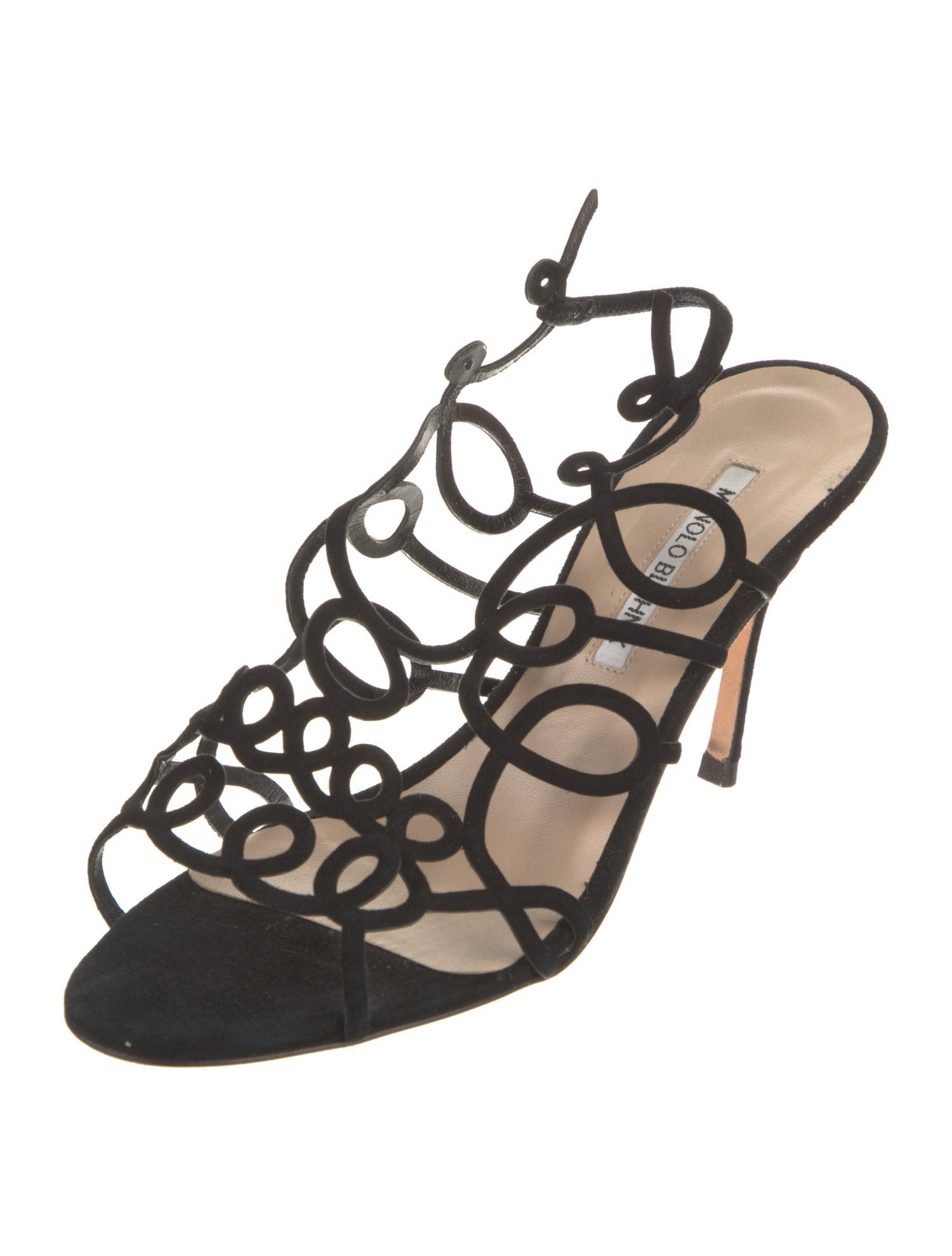 Manolo Blahnik Suede Slingback Sandals