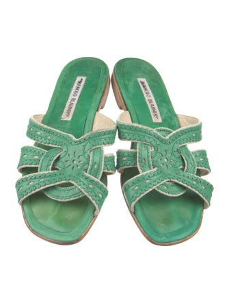 Manolo Blahnik Leather Slides