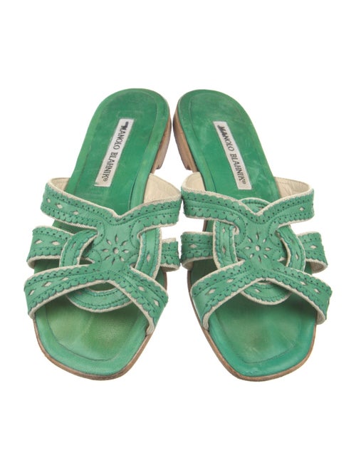 Manolo Blahnik Leather Slides