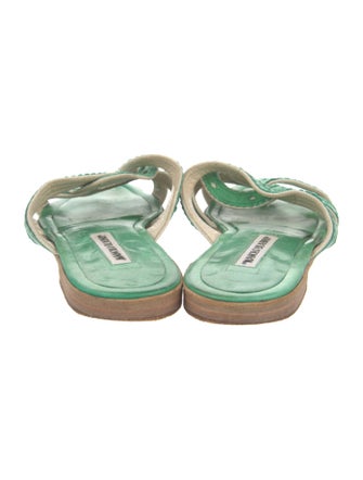 Manolo Blahnik Leather Slides