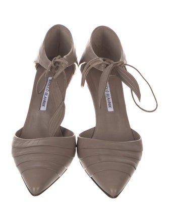 Manolo Blahnik Leather T-Strap Pumps