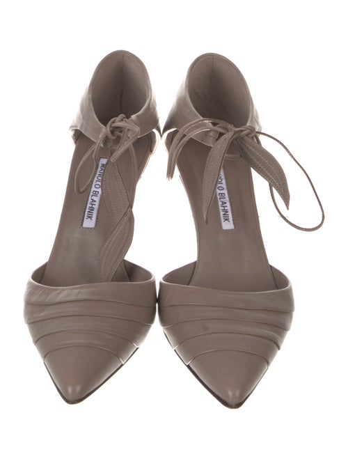 Manolo Blahnik Leather T-Strap Pumps
