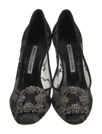 Manolo Blahnik Lace Lace Pattern Pumps
