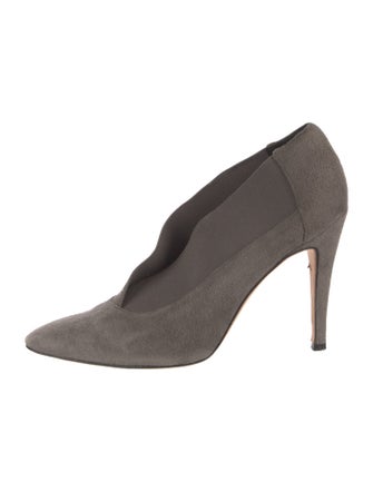 Manolo Blahnik Suede Tweed Pattern Pumps