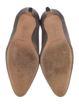 Manolo Blahnik Suede Tweed Pattern Pumps