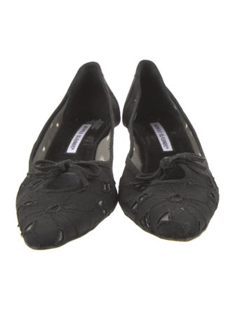 Manolo Blahnik Suede Bow Accents Pumps