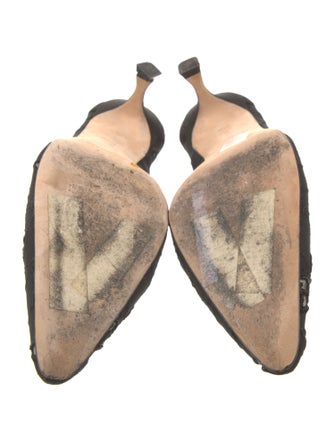 Manolo Blahnik Suede Bow Accents Pumps