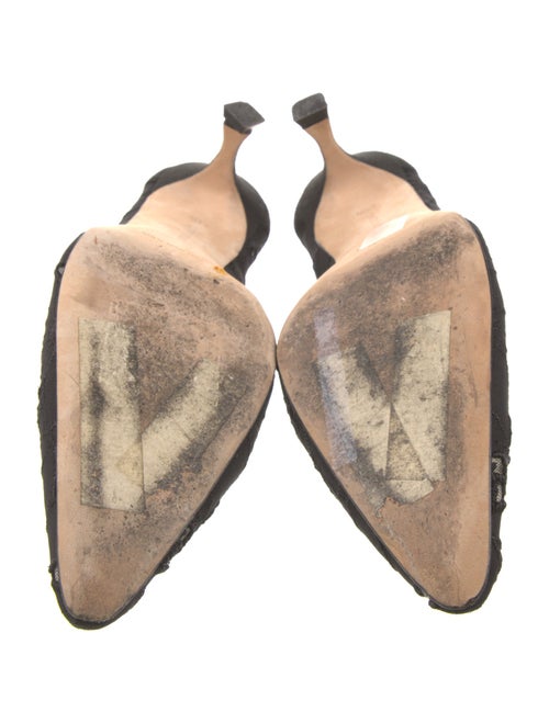 Manolo Blahnik Suede Bow Accents Pumps