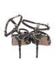 Manolo Blahnik Tweed Animal Print T-Strap Pumps