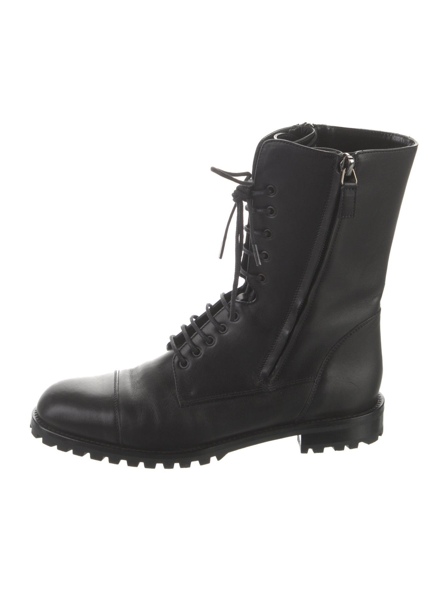 Manolo Blahnik Leather Combat Boots