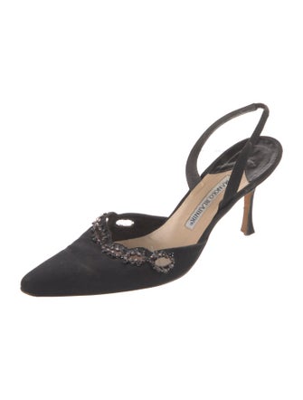 Manolo Blahnik Beaded Accents Slingback Pumps