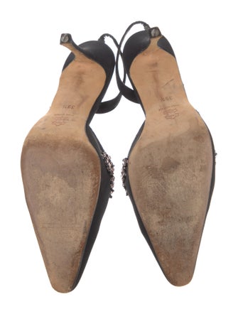 Manolo Blahnik Beaded Accents Slingback Pumps