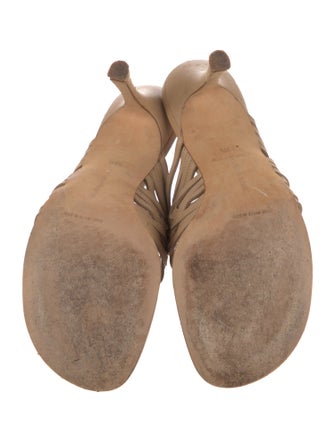 Manolo Blahnik Leather Braided Accents Slides