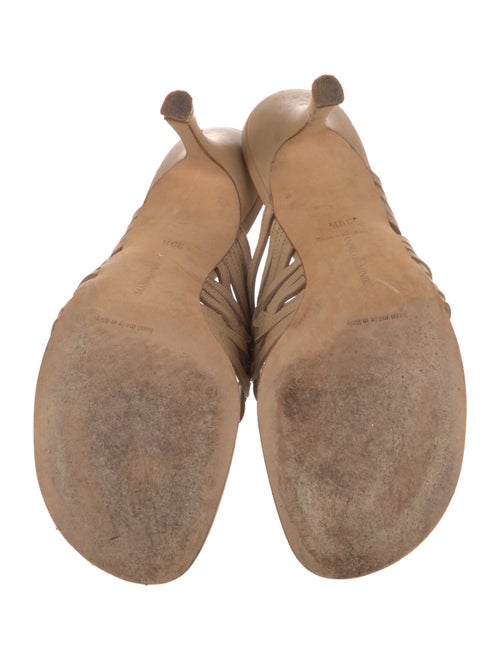 Manolo Blahnik Leather Braided Accents Slides