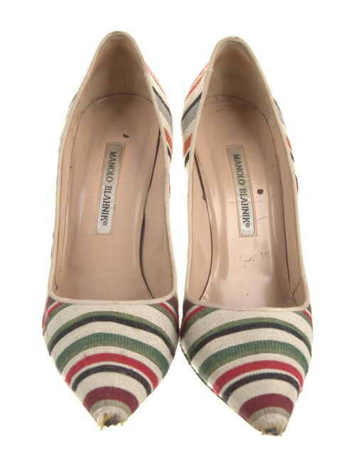 Manolo Blahnik Striped Pumps