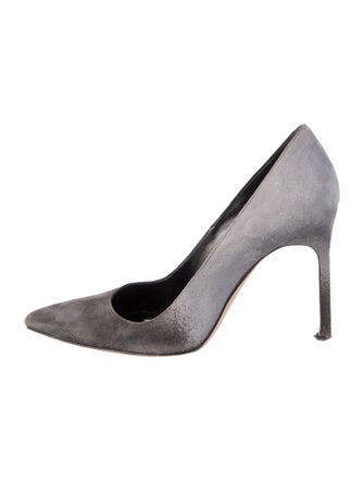 Manolo Blahnik Suede Printed Pumps