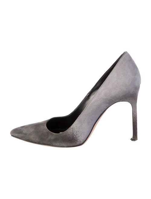 Manolo Blahnik Suede Printed Pumps