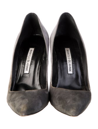 Manolo Blahnik Suede Printed Pumps