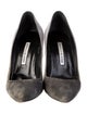 Manolo Blahnik Suede Printed Pumps