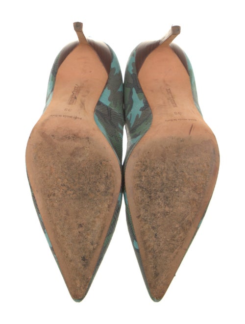 Manolo Blahnik Leather Printed Slingback Pumps