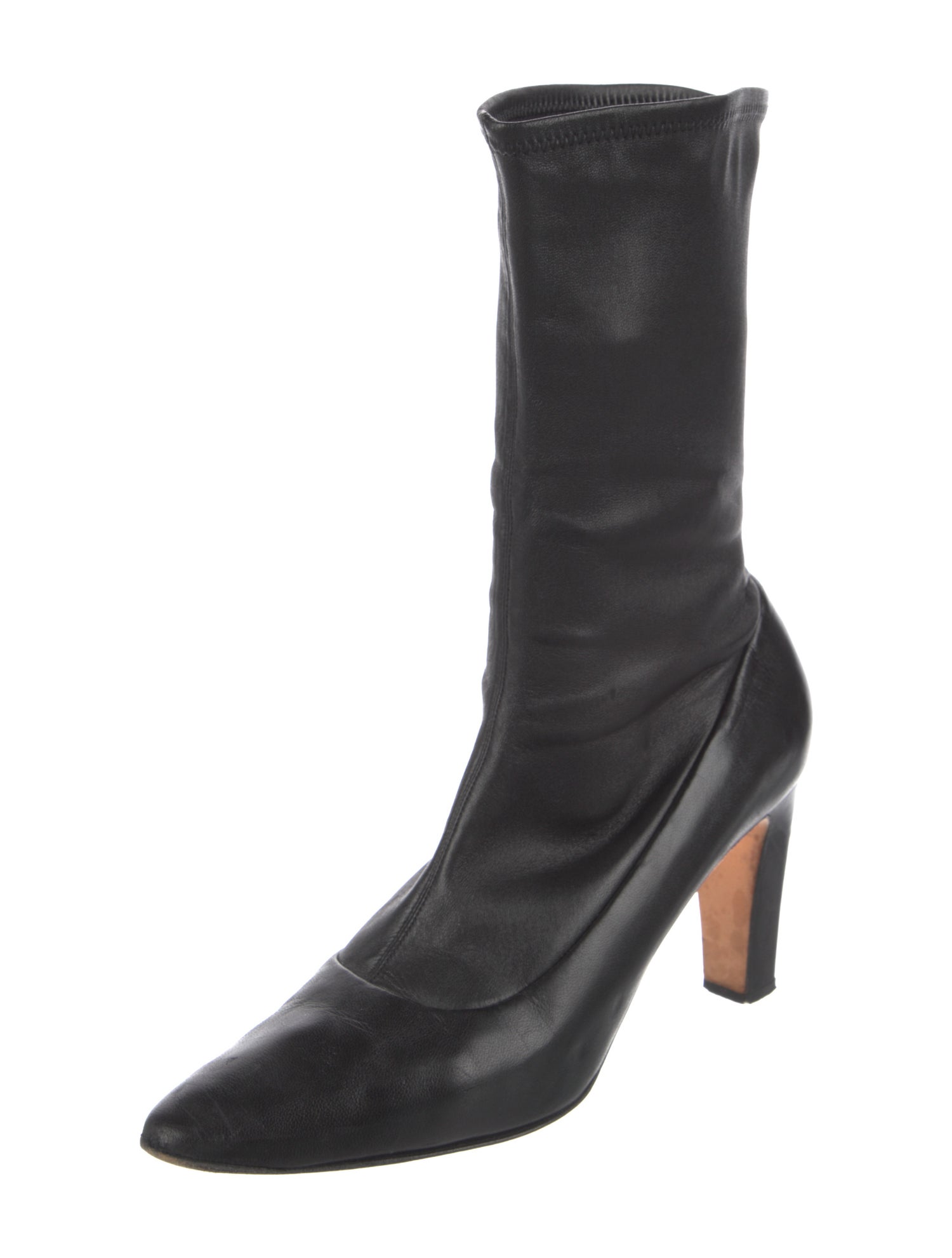 Manolo Blahnik Leather Sock Boots