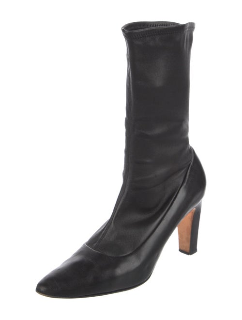 Manolo Blahnik Leather Sock Boots