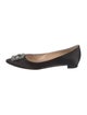 Manolo Blahnik Satin Crystal Embellishments Flats