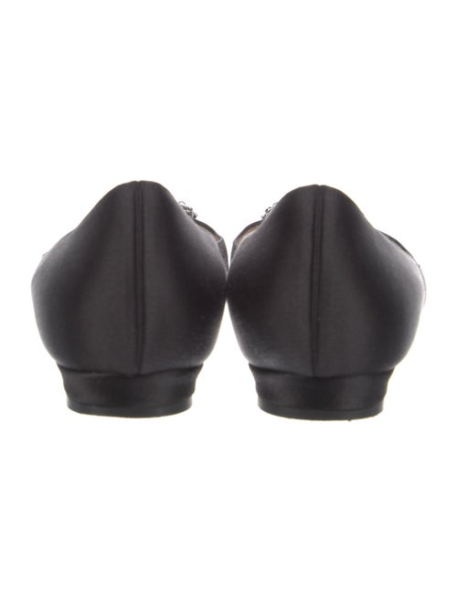 Manolo Blahnik Satin Crystal Embellishments Flats