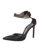 Manolo Blahnik Leather Chain-Link Accents D'Orsay Pumps
