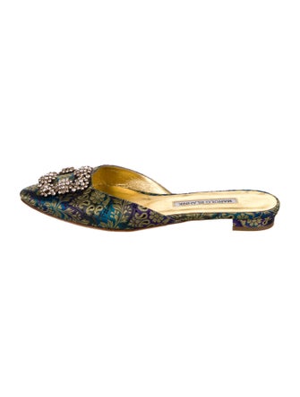 Manolo Blahnik Printed Crystal Embellishments Mules