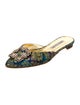 Manolo Blahnik Printed Crystal Embellishments Mules