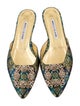 Manolo Blahnik Printed Crystal Embellishments Mules