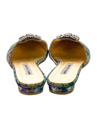 Manolo Blahnik Printed Crystal Embellishments Mules