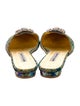 Manolo Blahnik Printed Crystal Embellishments Mules